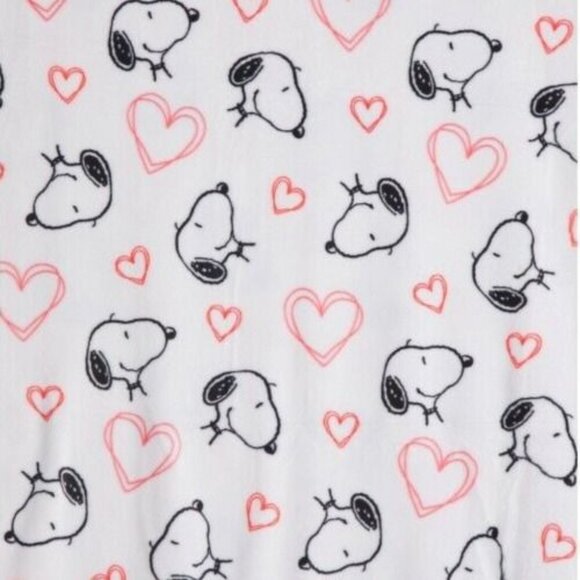 Peanuts Snoopy Plush Throw Blanket Extra Long 60 x 70 in Valentines Day Hearts - Picture 3 of 7